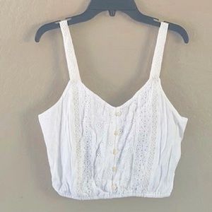 White American Eagle Cropped Tank